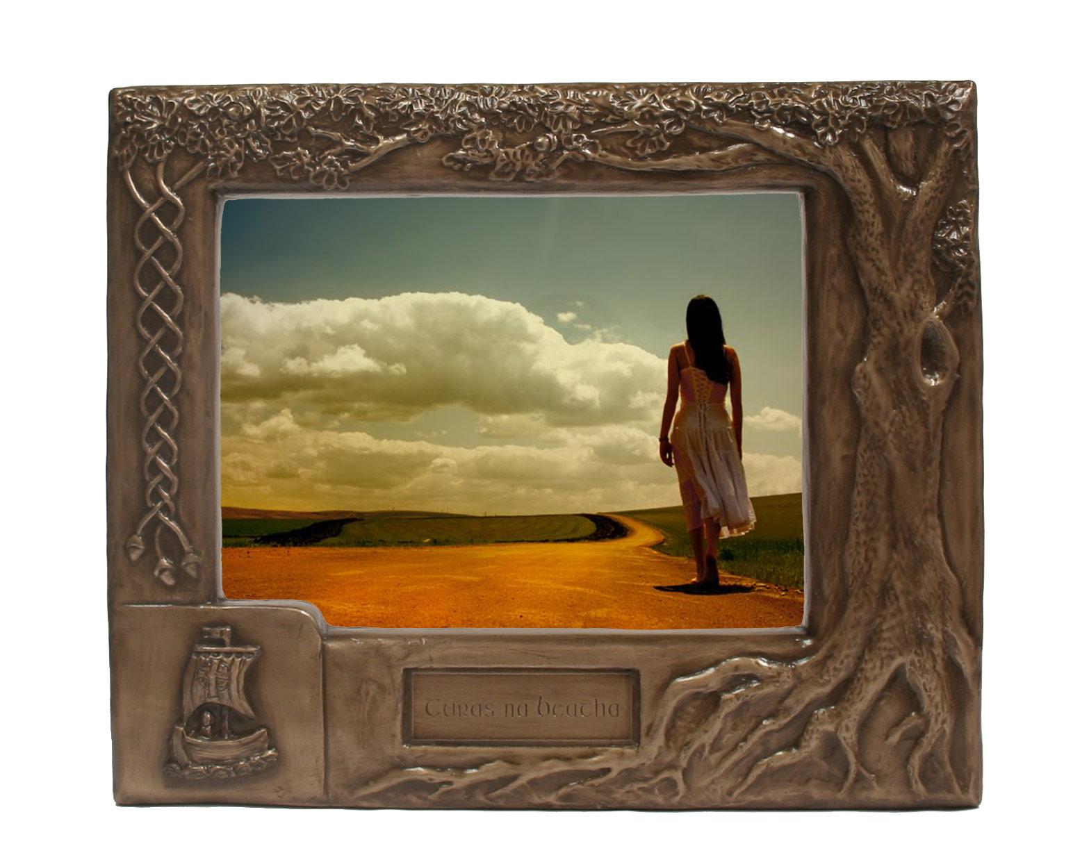 Personalised Bronze Celtic Photo Frame view 2