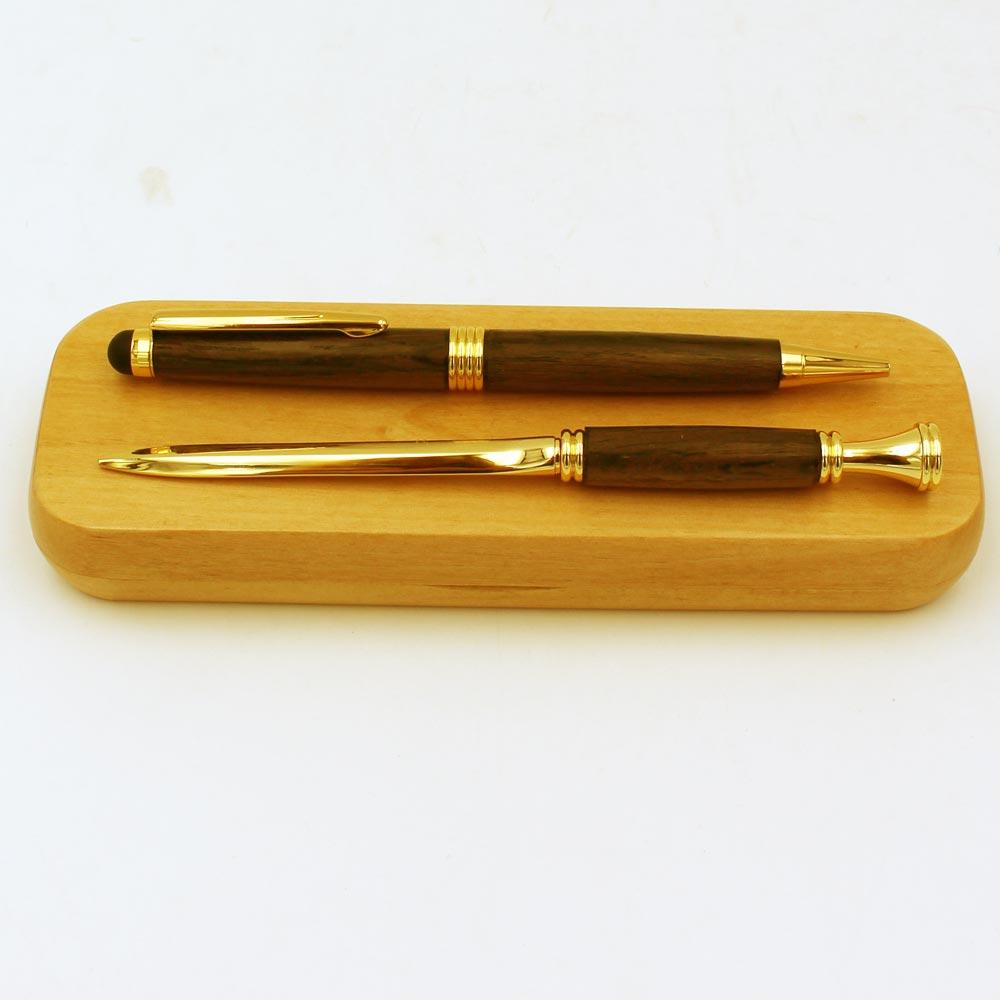 Bog Oak Pen & Letter Opener with Personalised Pen Box view 2