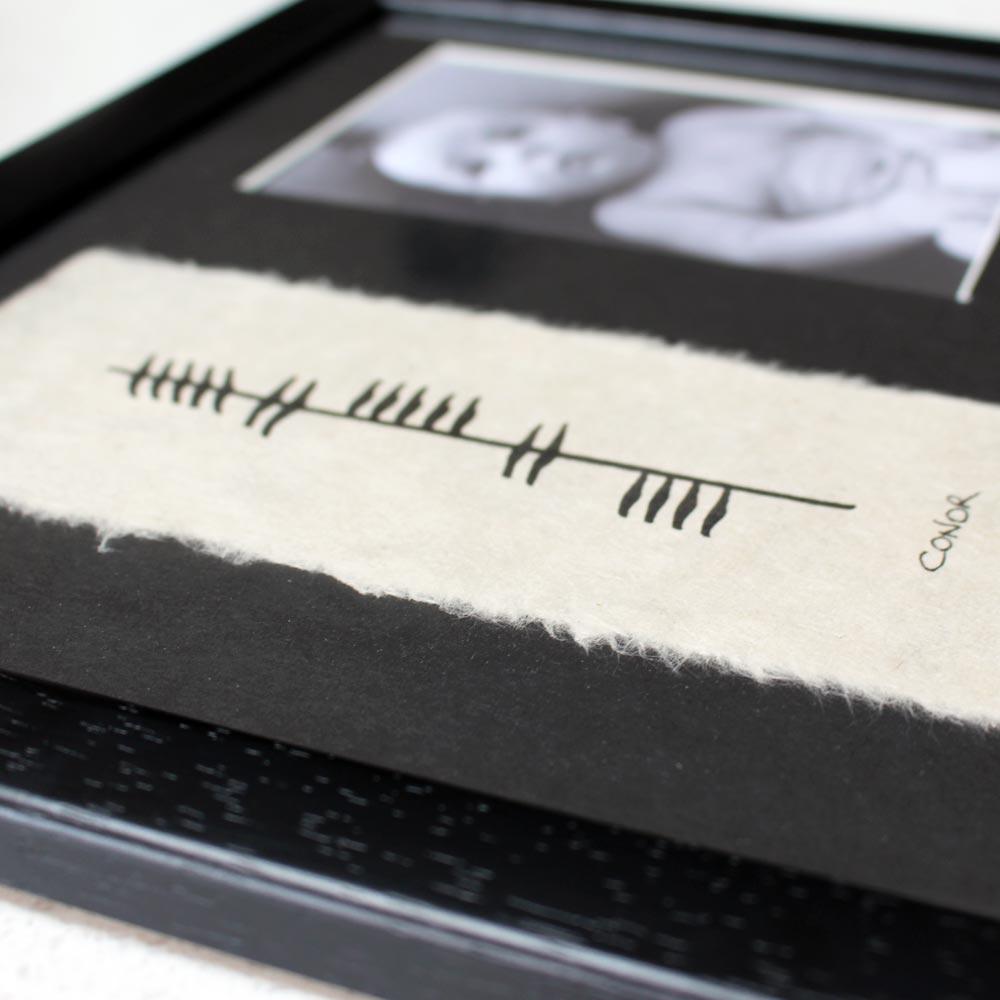 Personalised Ogham Baby Photo Frame view 2