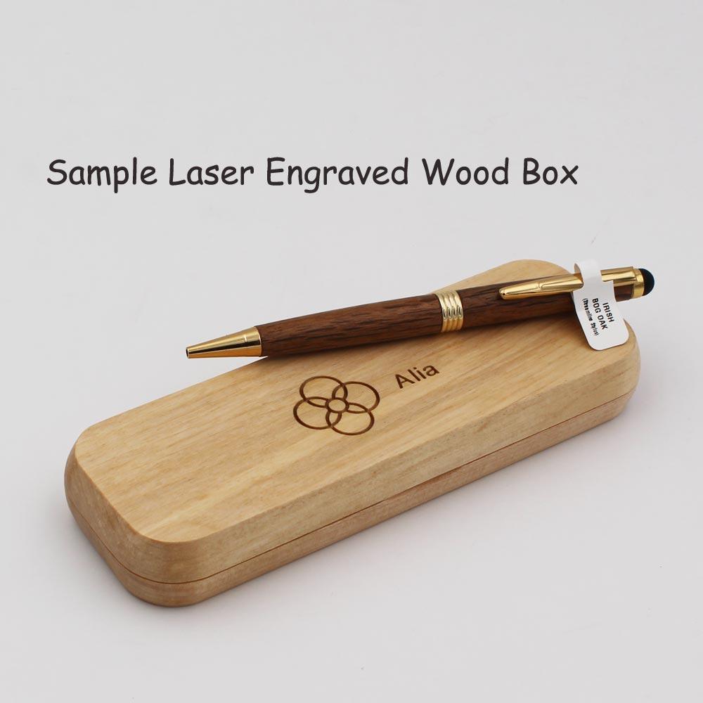 Bog Oak Wooden Stylus Pen with Personalised Pen Box view 6