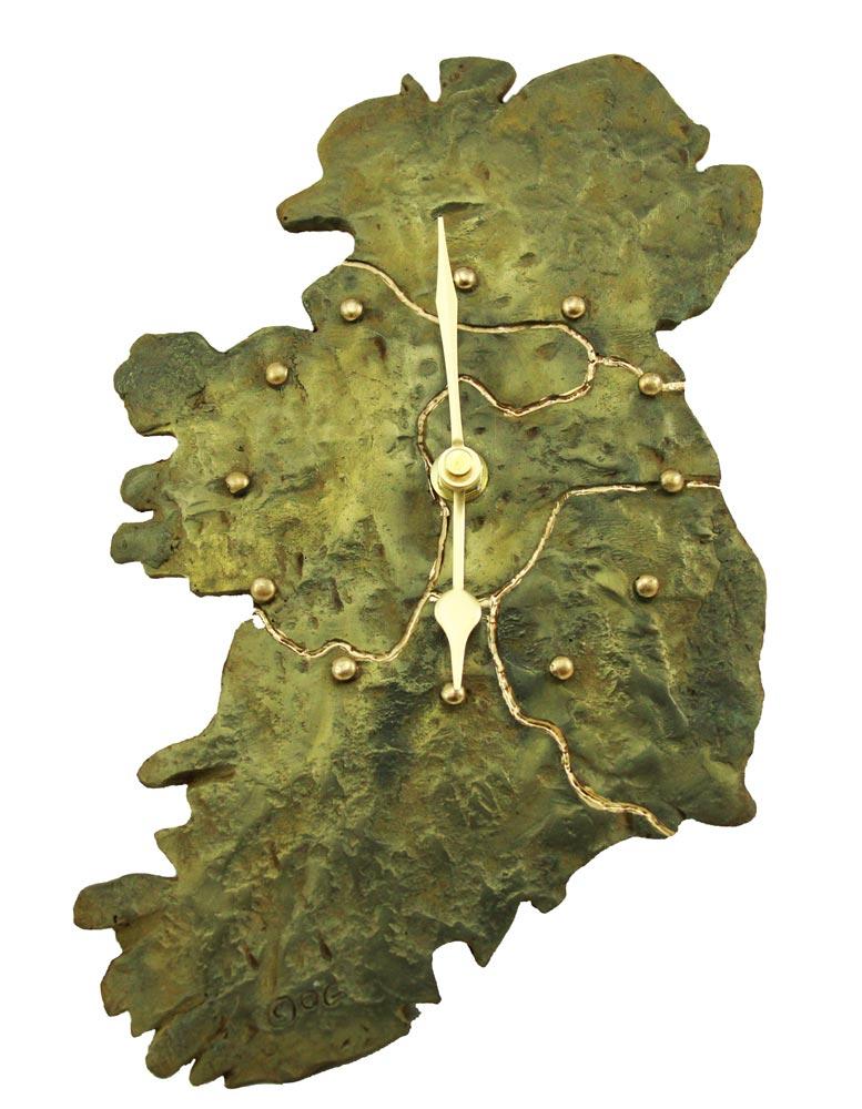 Large Bronze Double Coat of Arms Clock