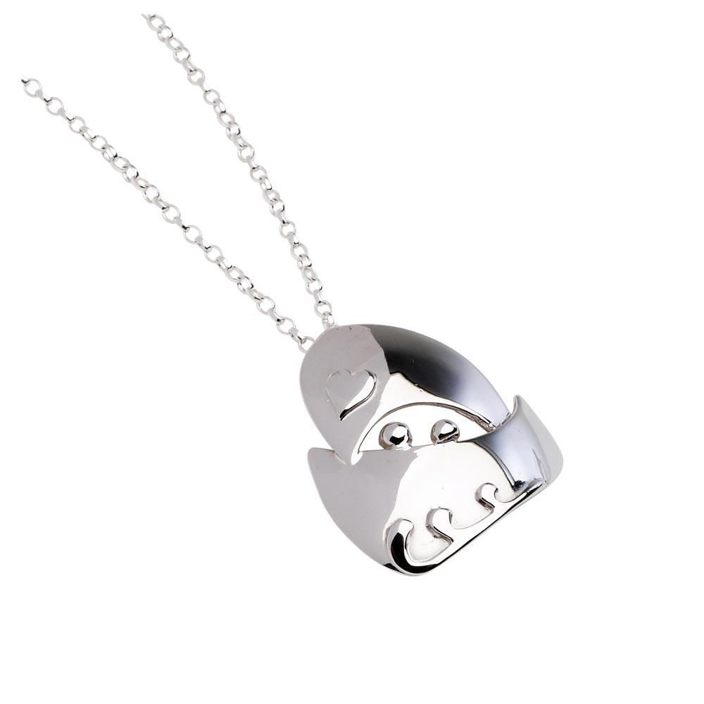 His & Her Gift Silver Necklace and Cufflinks view 2