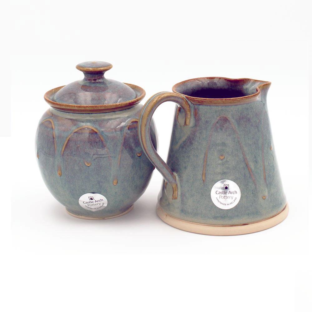 Glás Celtic Pottery Sugar Bowl & Milk Jug Set view 6