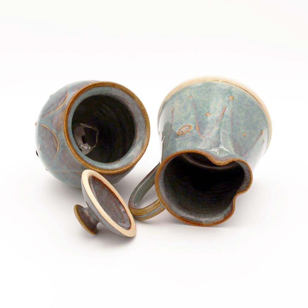 Glás Celtic Pottery Sugar Bowl & Milk Jug Set view 2