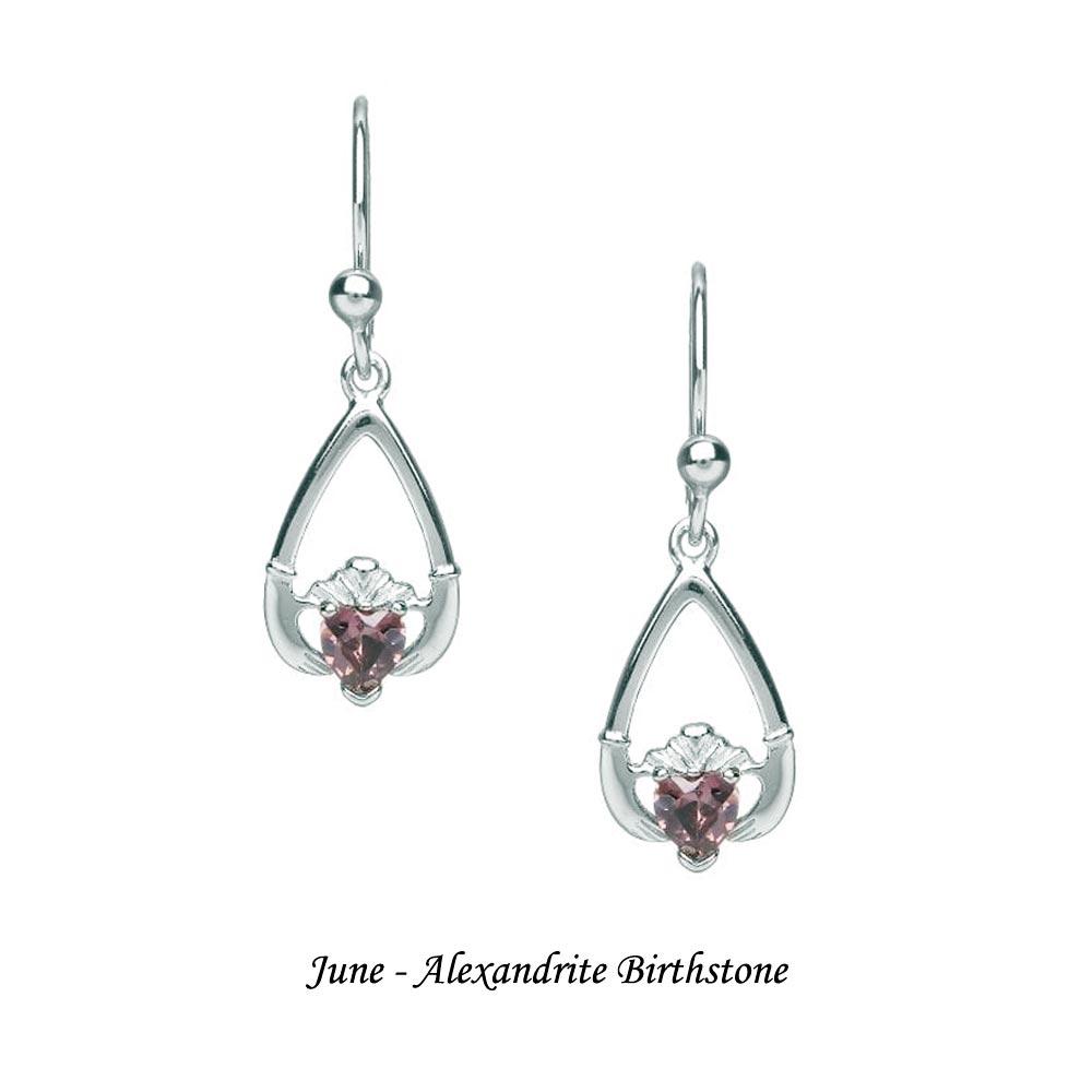 Claddagh Birthstone Earrings (all months) view 7