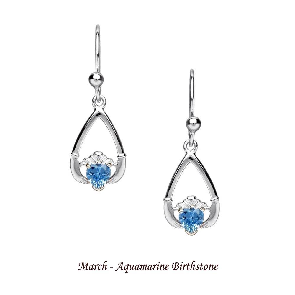 Claddagh Birthstone Earrings (all months) view 4