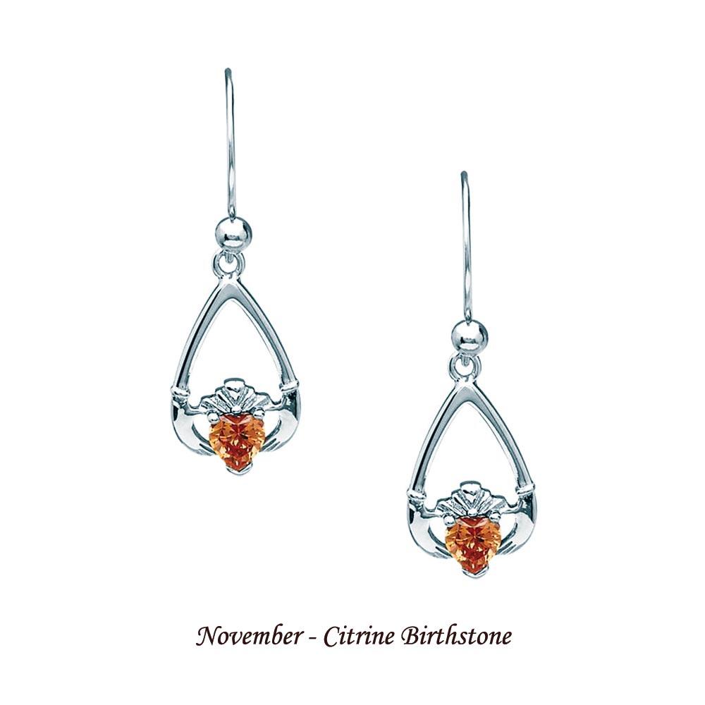 Claddagh Birthstone Earrings (all months) view 12