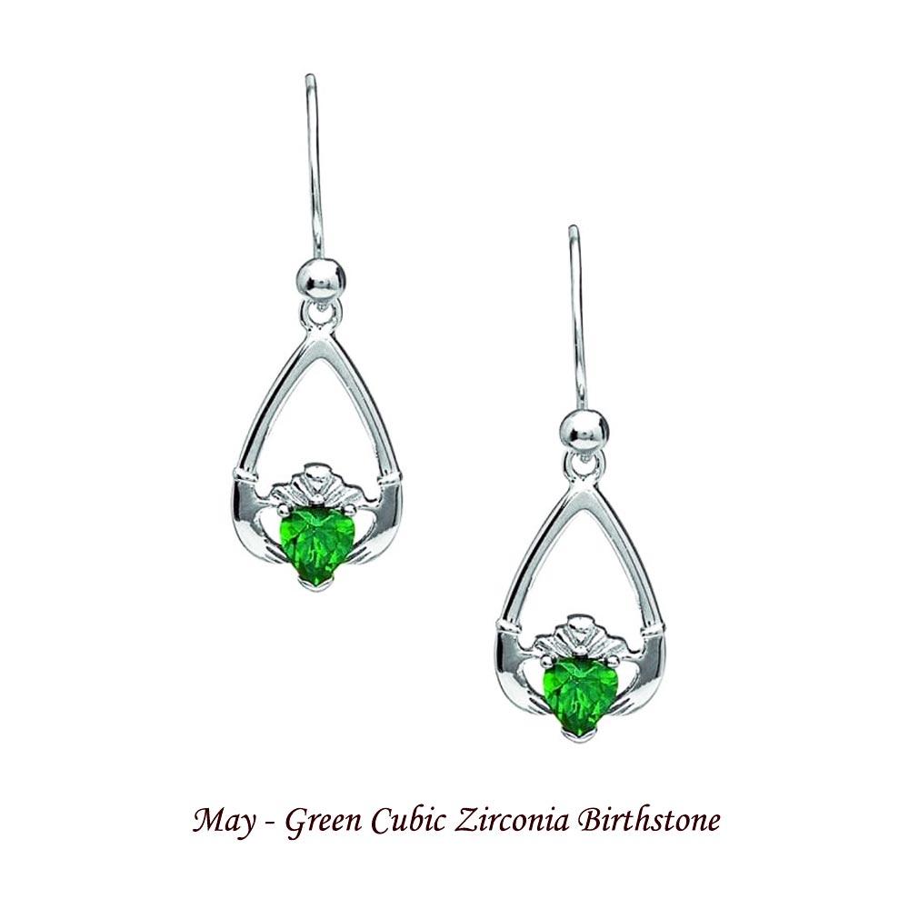 Claddagh Birthstone Earrings (all months) view 6