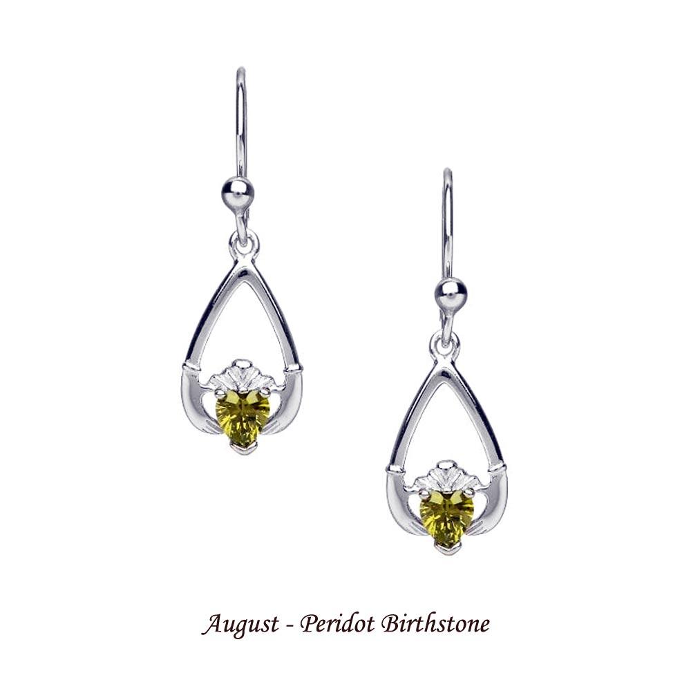 Claddagh Birthstone Earrings (all months) view 9