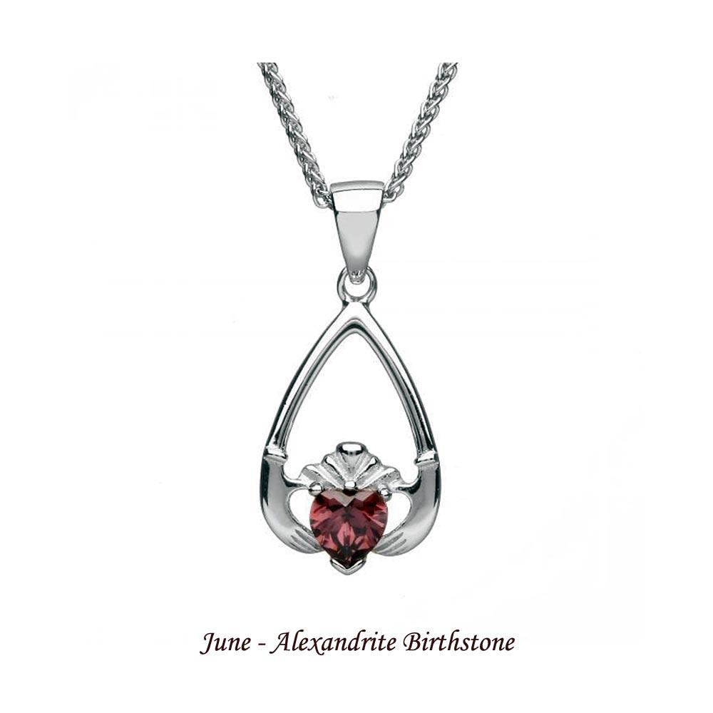 Claddagh Birthstone Necklace (all months) view 7
