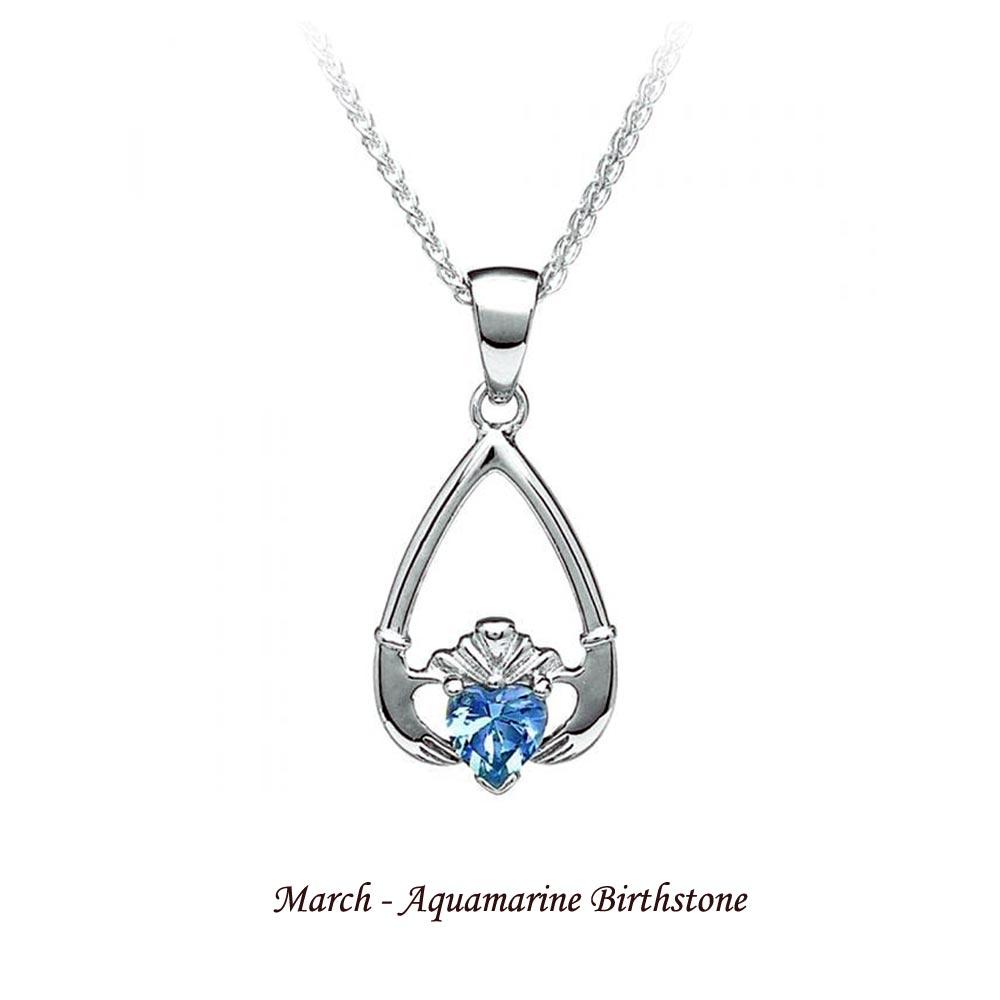 Claddagh Birthstone Necklace (all months) view 4