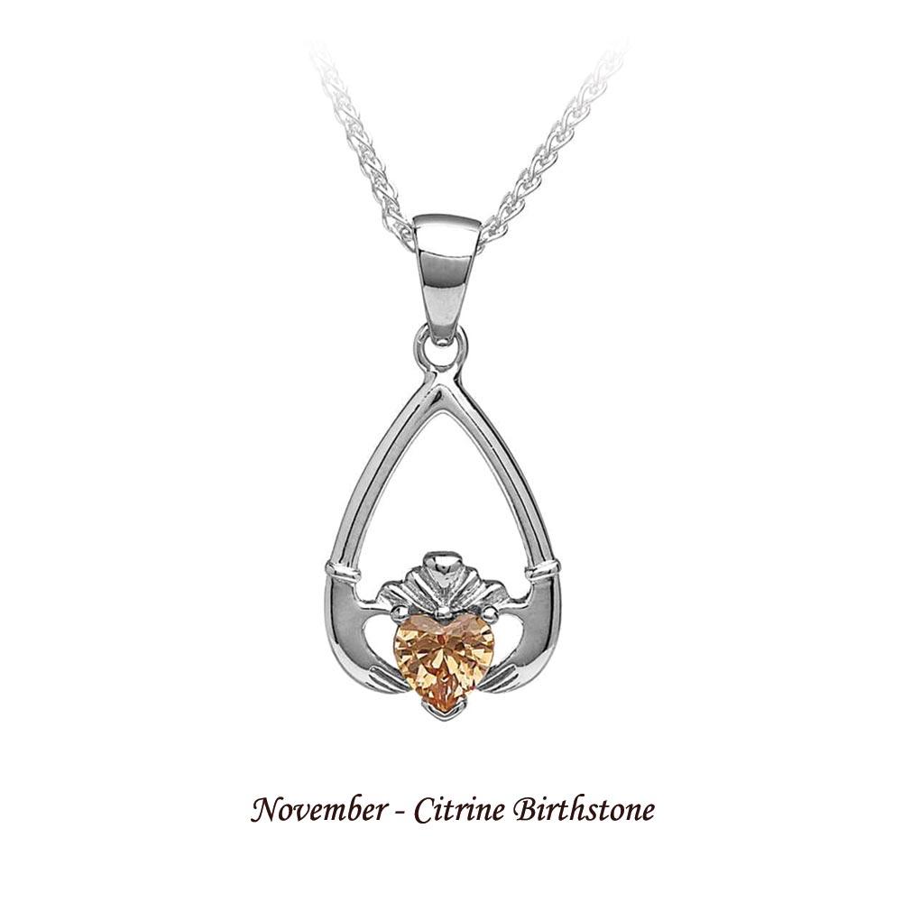 Claddagh Birthstone Necklace (all months) view 12