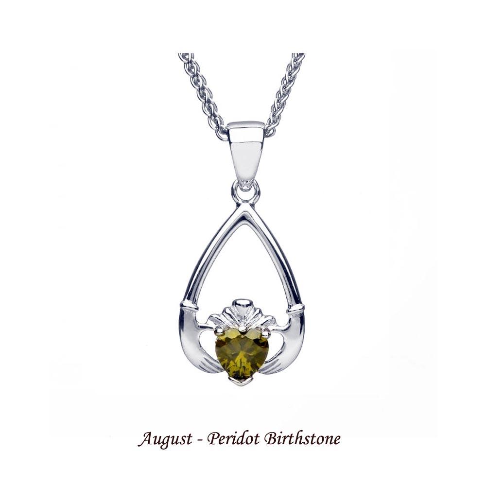Claddagh Birthstone Necklace (all months) view 9