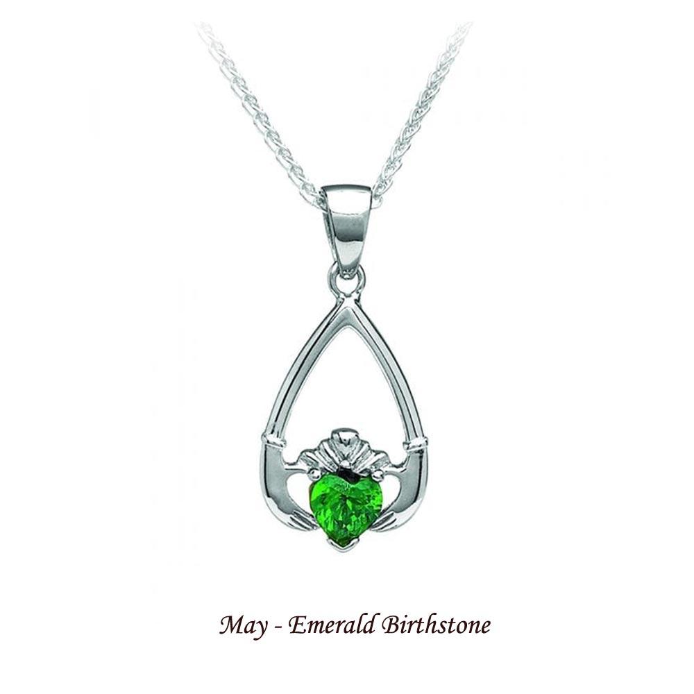 Claddagh Birthstone Necklace (all months) view 6