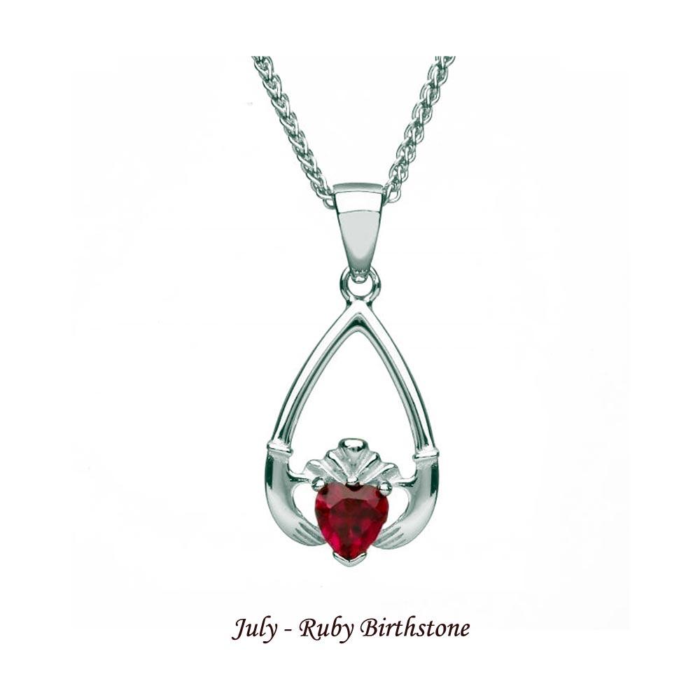 Claddagh Birthstone Necklace (all months) view 8