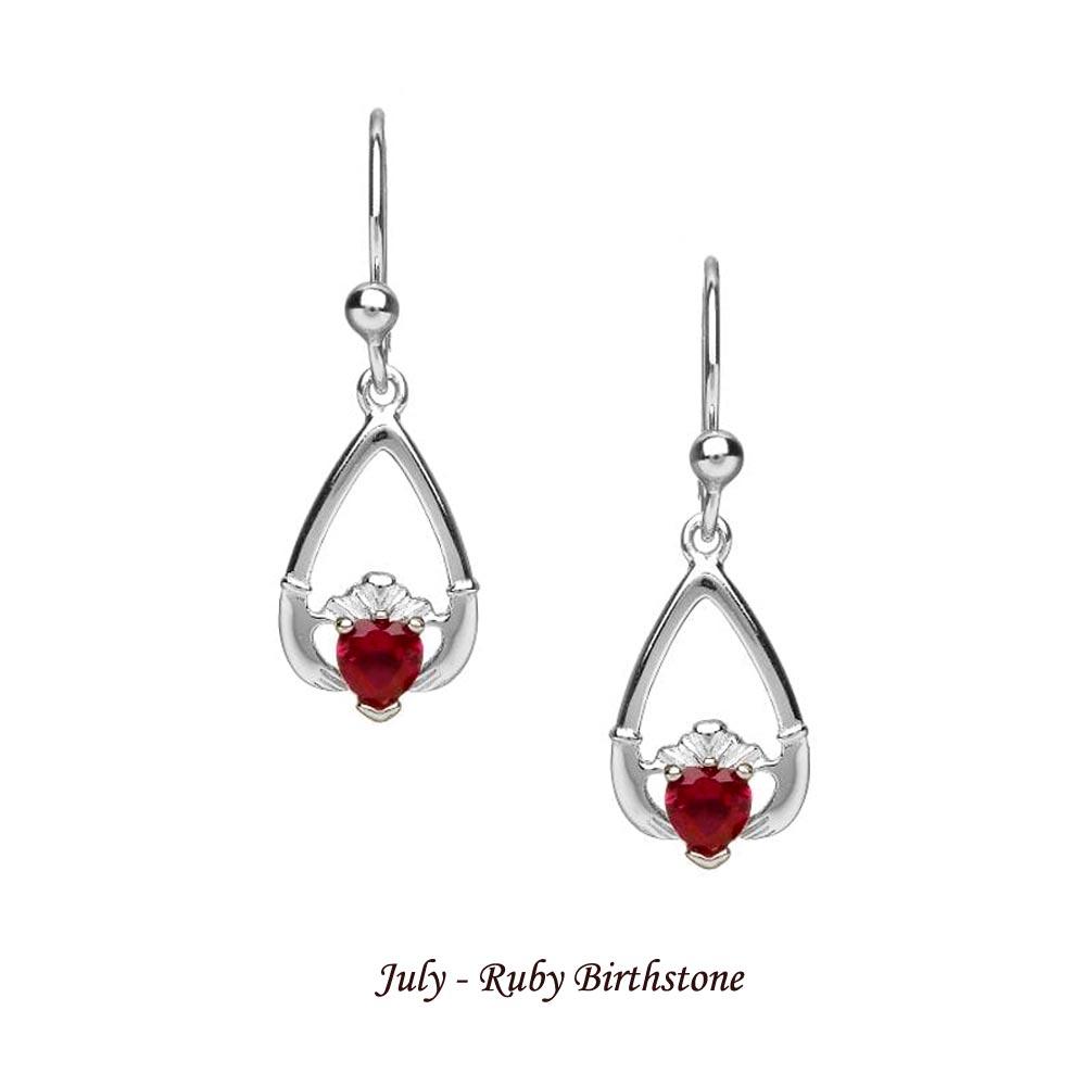 Claddagh Birthstone Earrings (all months) view 8