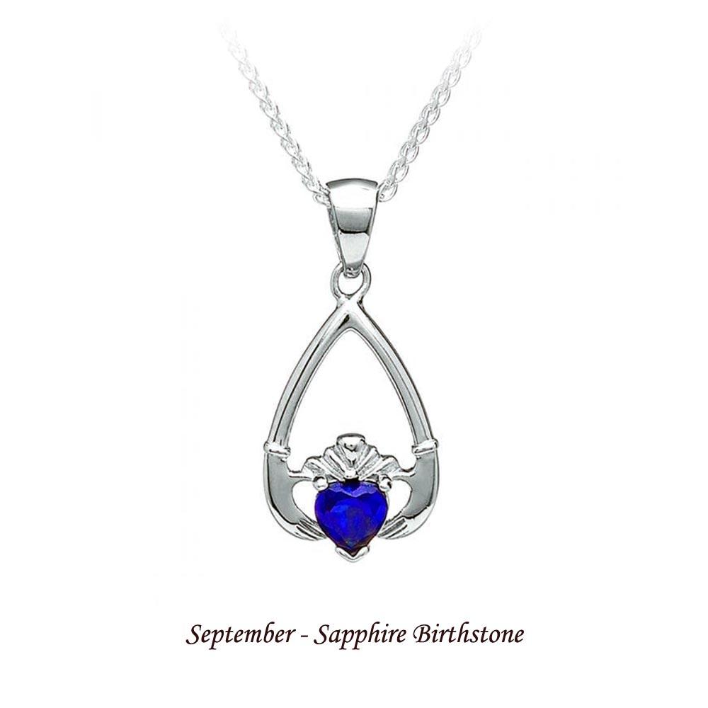 Claddagh Birthstone Necklace (all months) view 10