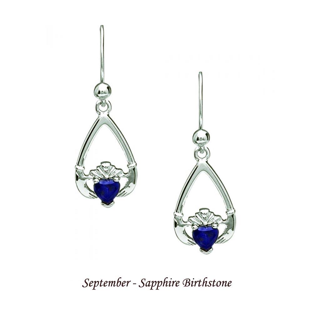 Claddagh Birthstone Earrings (all months) view 10