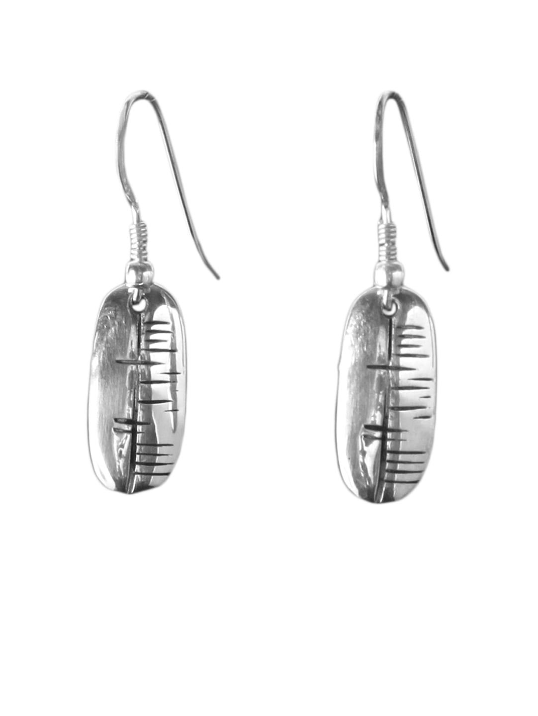 Happiness-Sonas Ogham Silver Earrings view 2