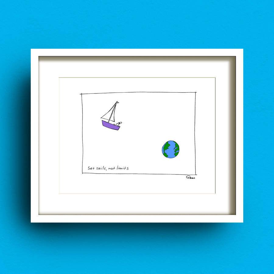 Set Sails, Not Limits Framed Print