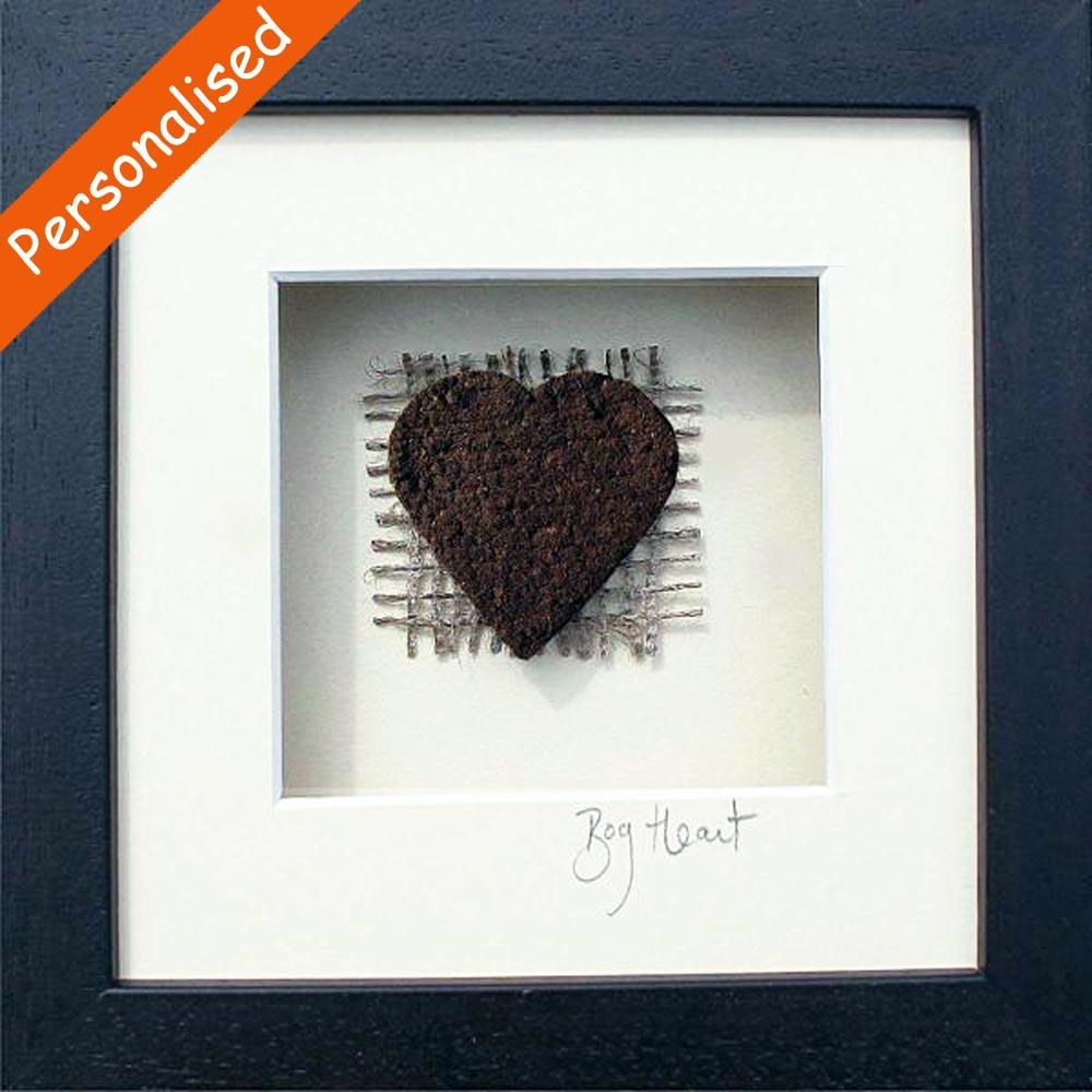 ‘Love Heart’ Framed Irish Turf Carvings