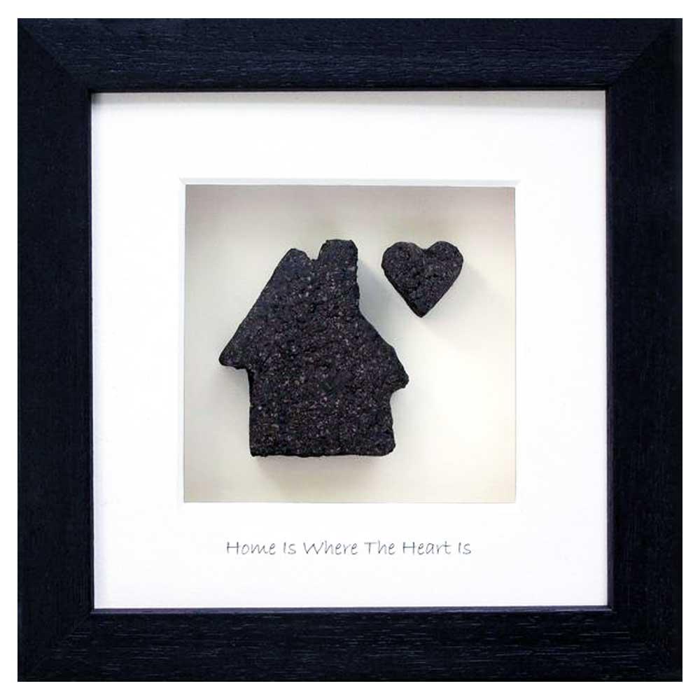 ‘Home is where the Heart is’ Framed Irish Turf Carvings
