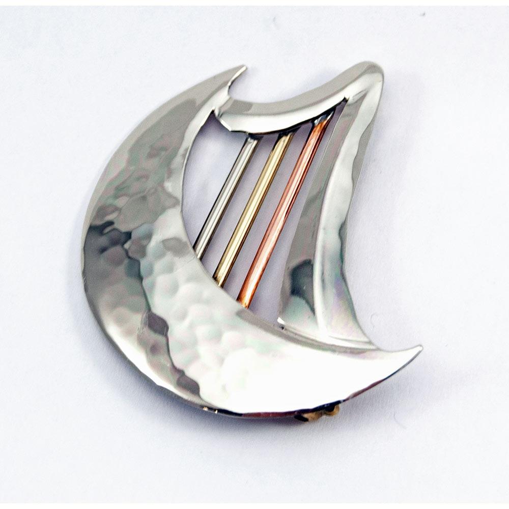 Harp Moon Brooch