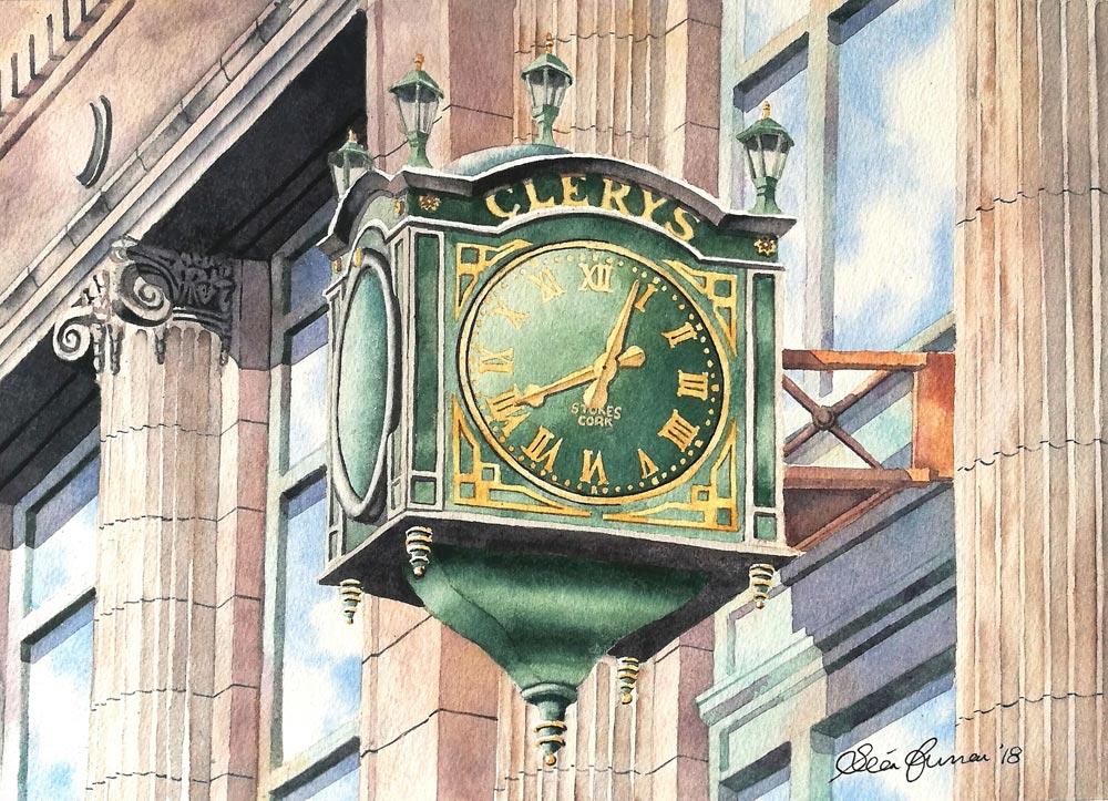 Under Clerys Clock at 8? Limited Edition Mounted Print