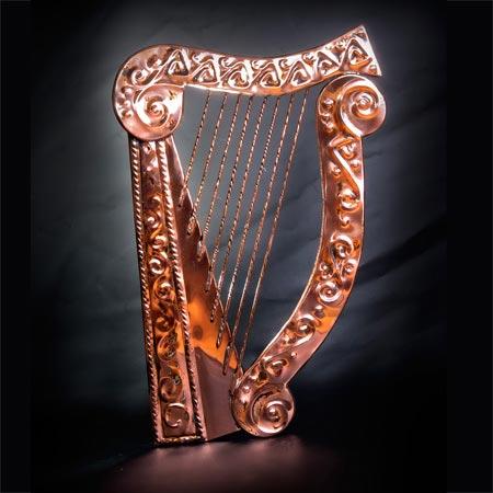 Irish Harp Copper Wall Art view 4