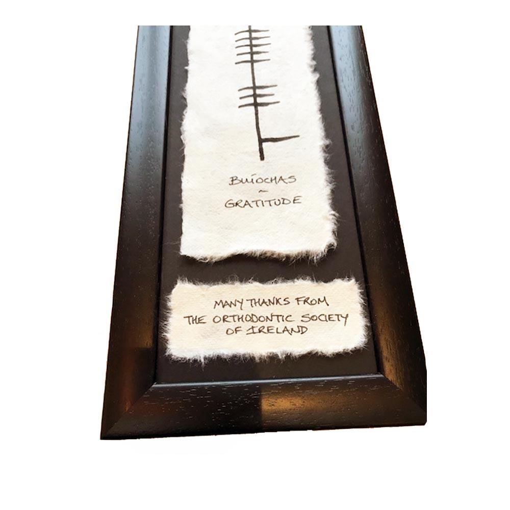 Personalised Thank You Ogham Style Frame view 2