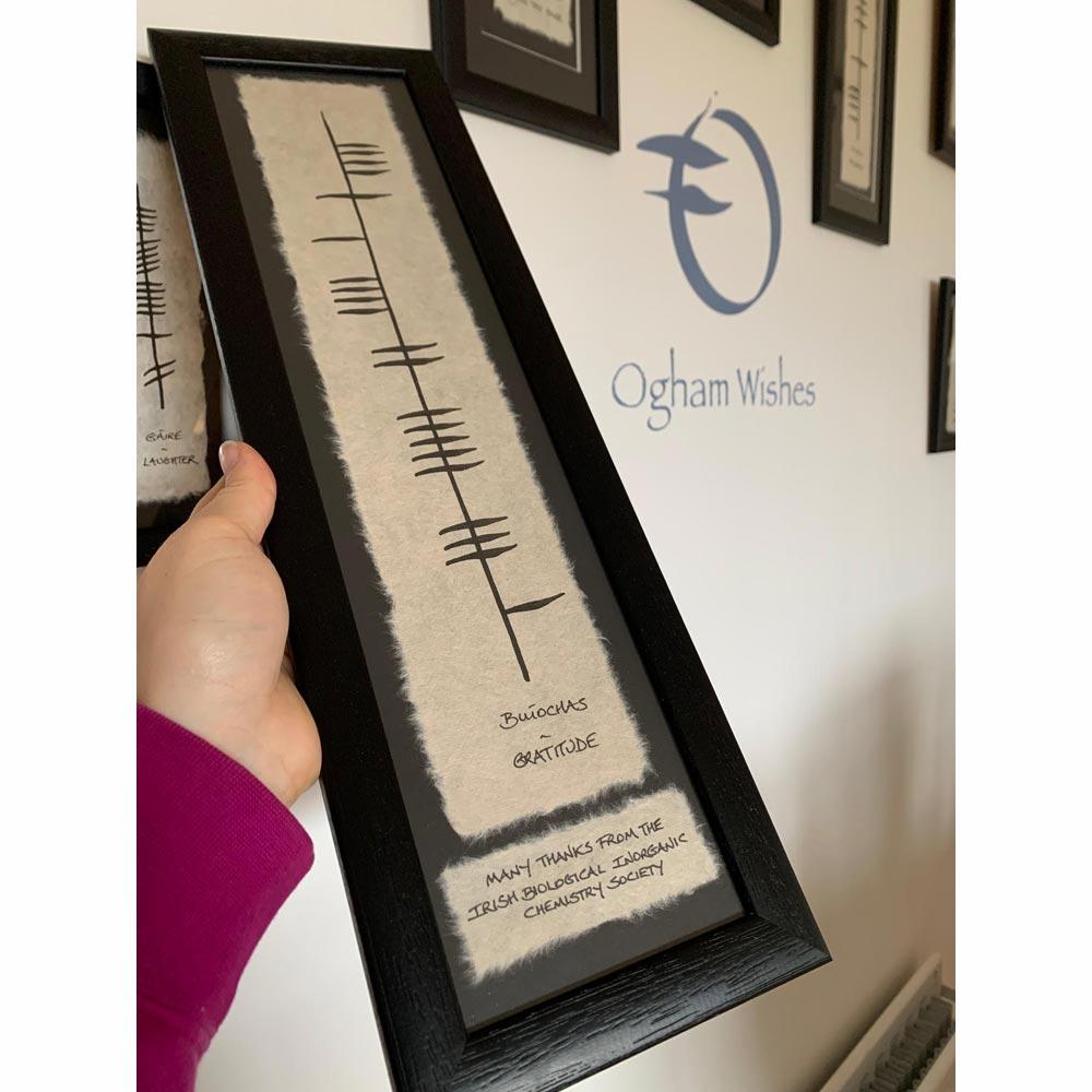 Personalised Thank You Ogham Style Frame view 3