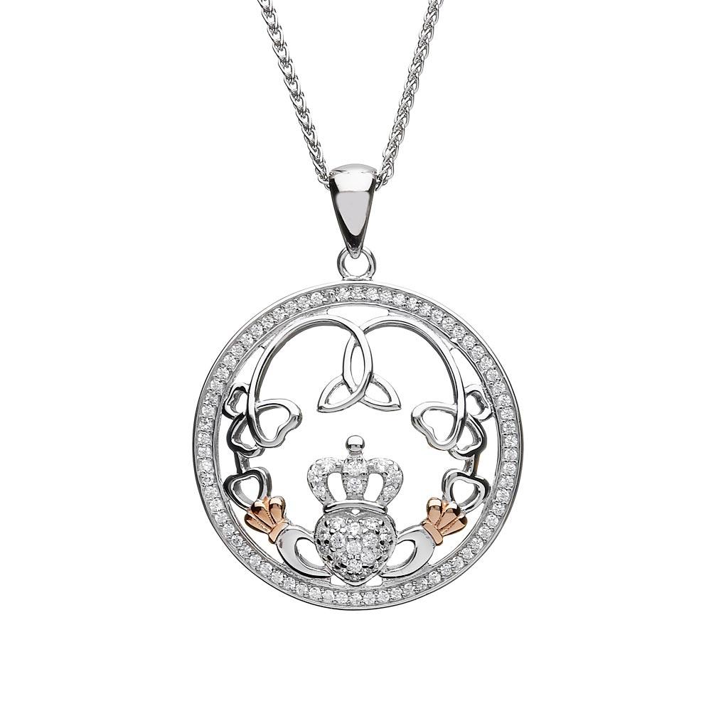 Trinity Knot & Claddagh Necklace