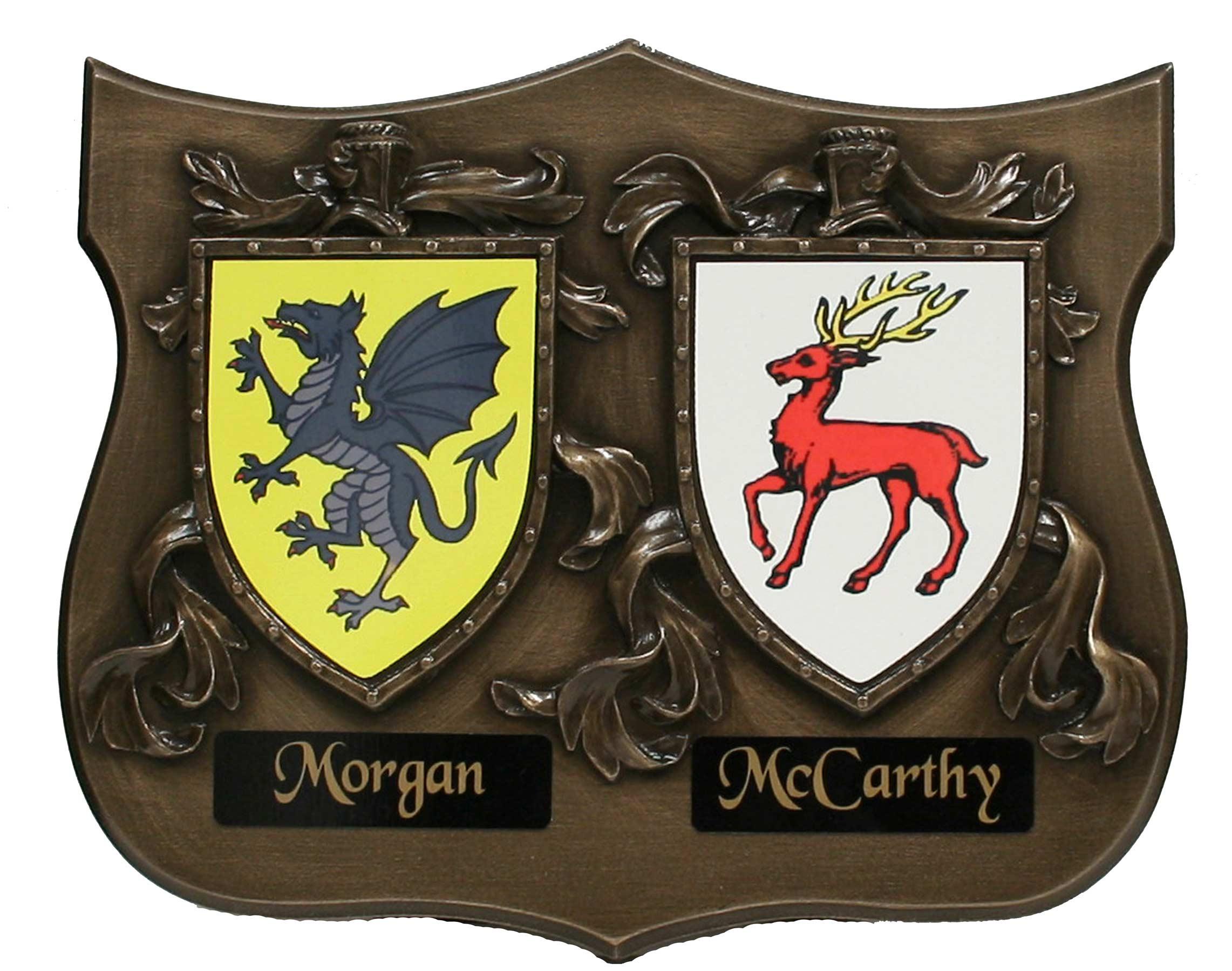 Bronze Double Coat of Arms Plaque