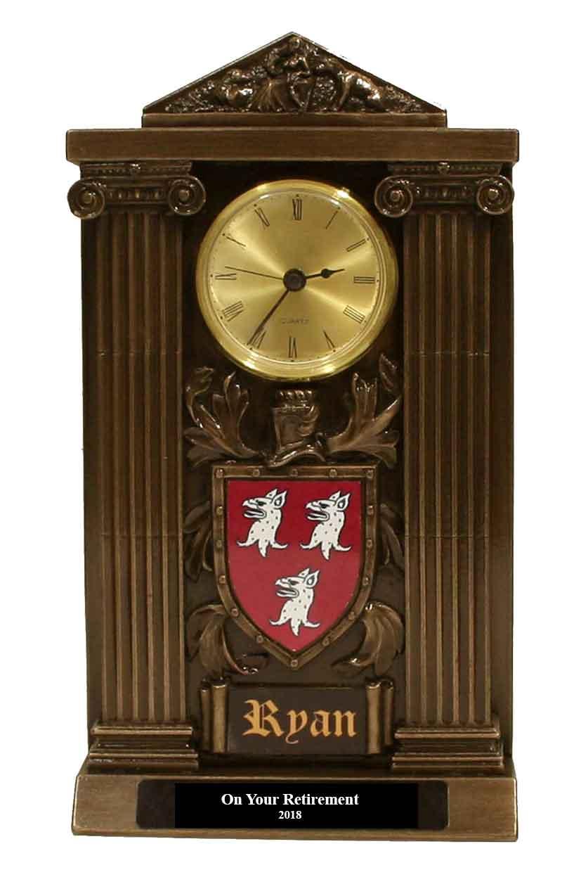 Large Bronze Coat of Arms Clock