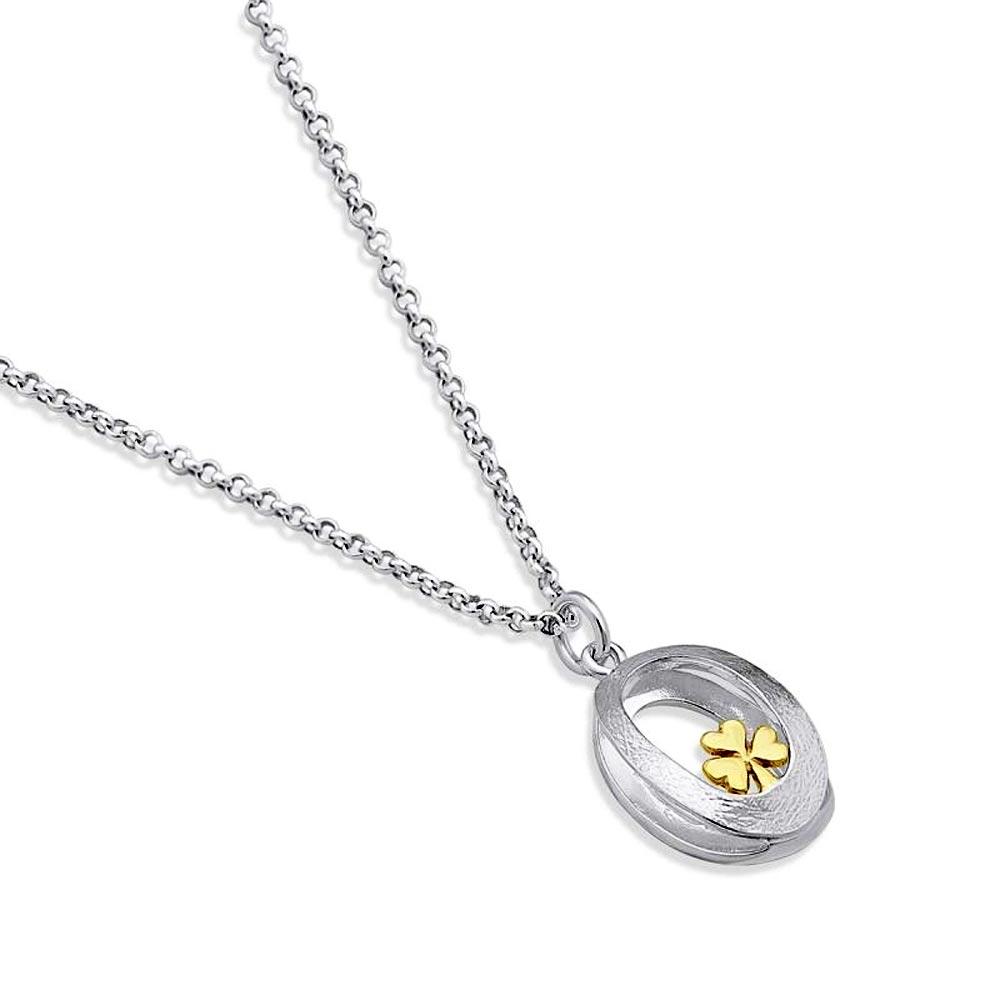 Embrace Shamrock Silver & Gold Necklace