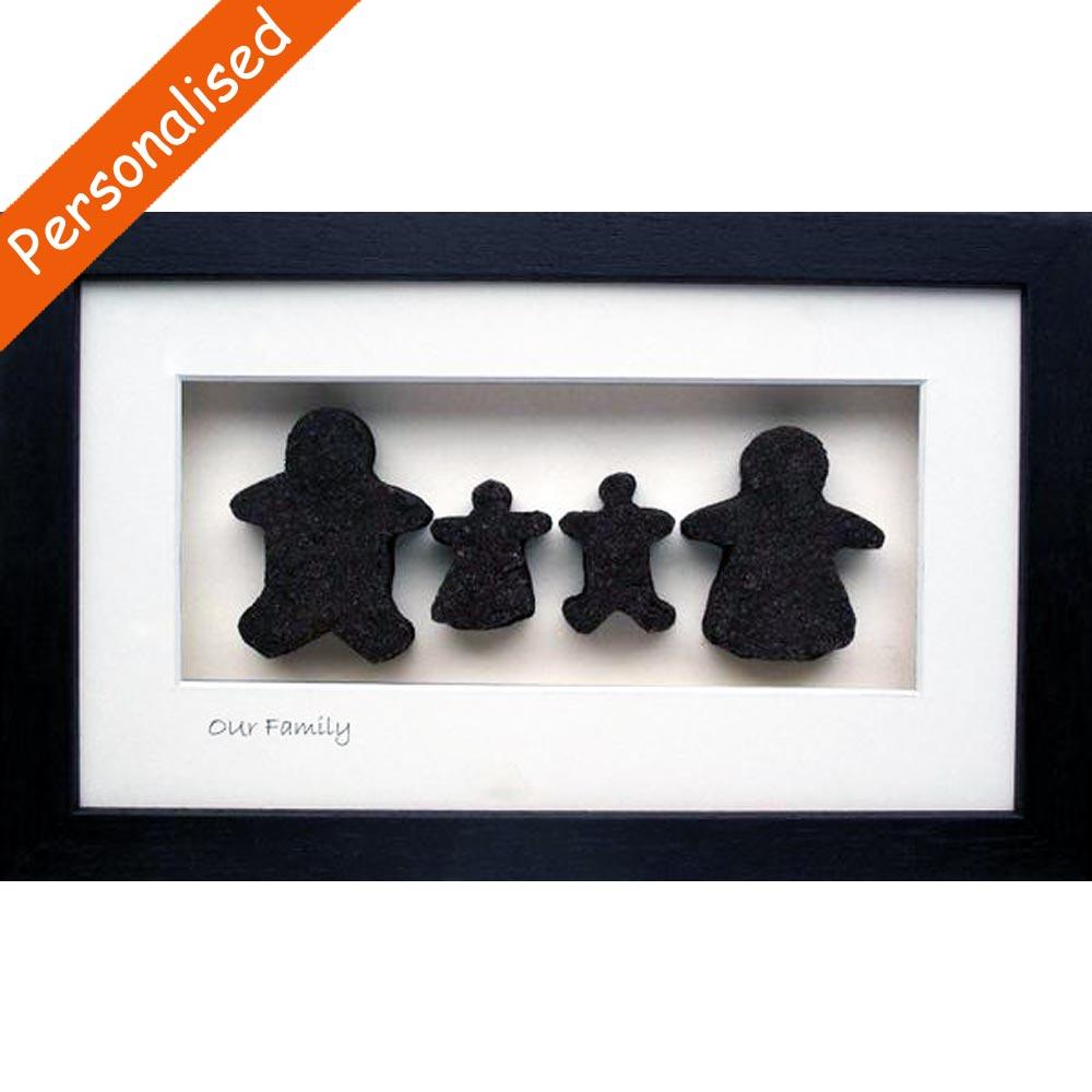 ‘Our Family of 4’ Framed Irish Turf Carvings