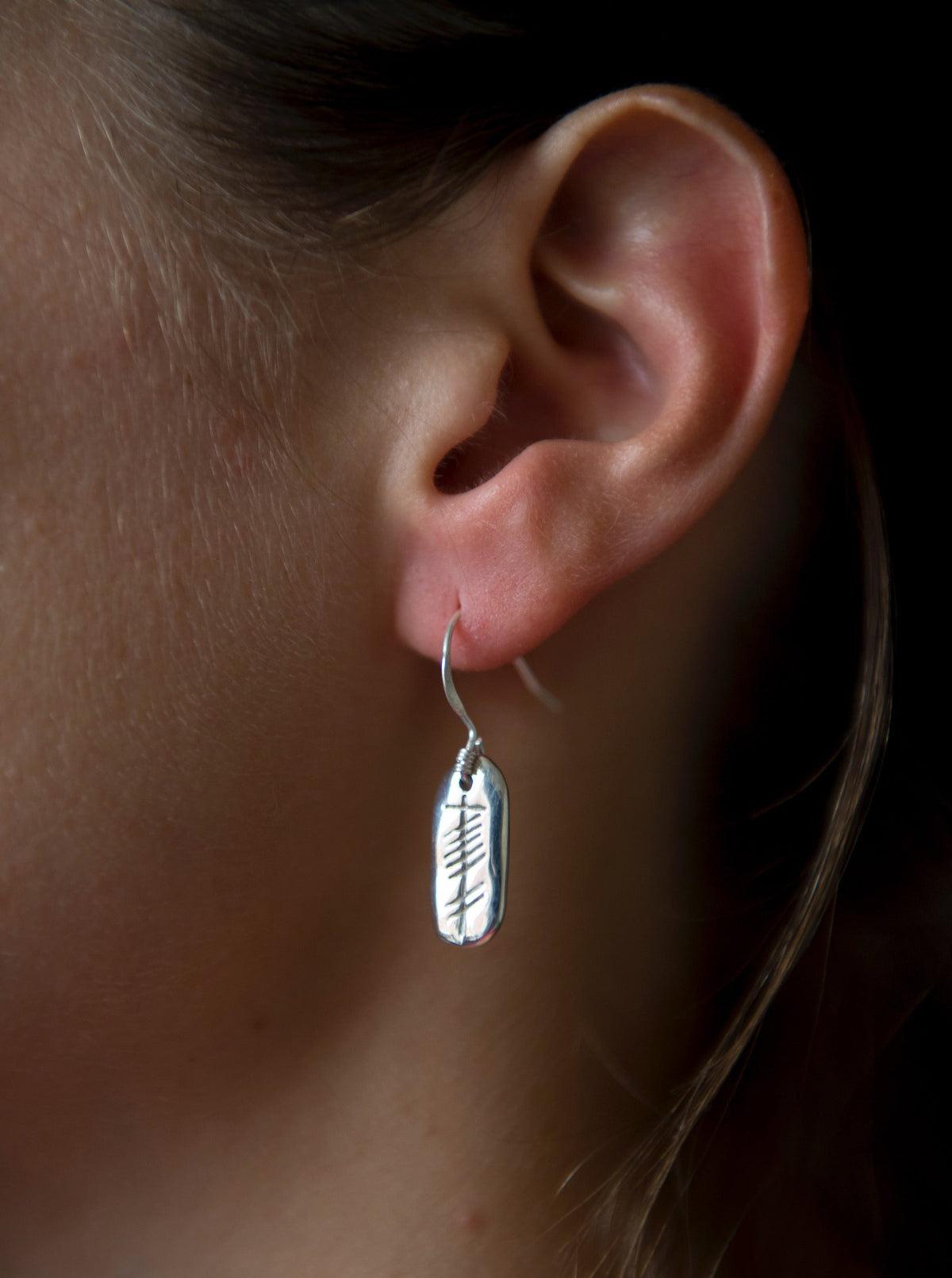 Grá – Love Ogham Silver Earrings