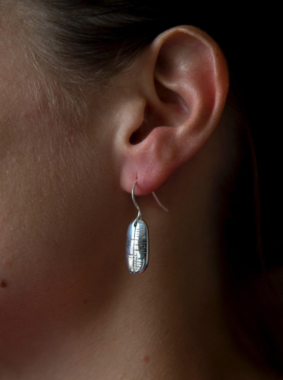 Happiness-Sonas Ogham Silver Earrings