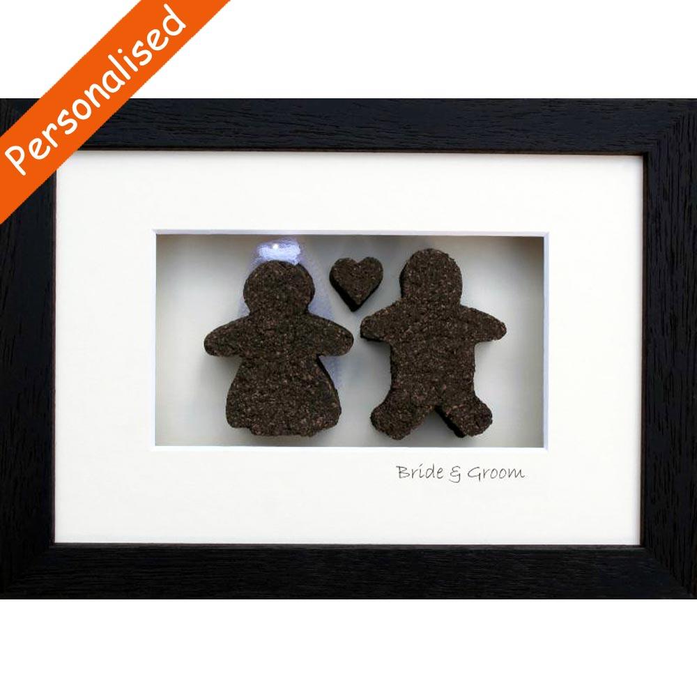 ‘Bride & Groom’ Framed Irish Turf Carvings