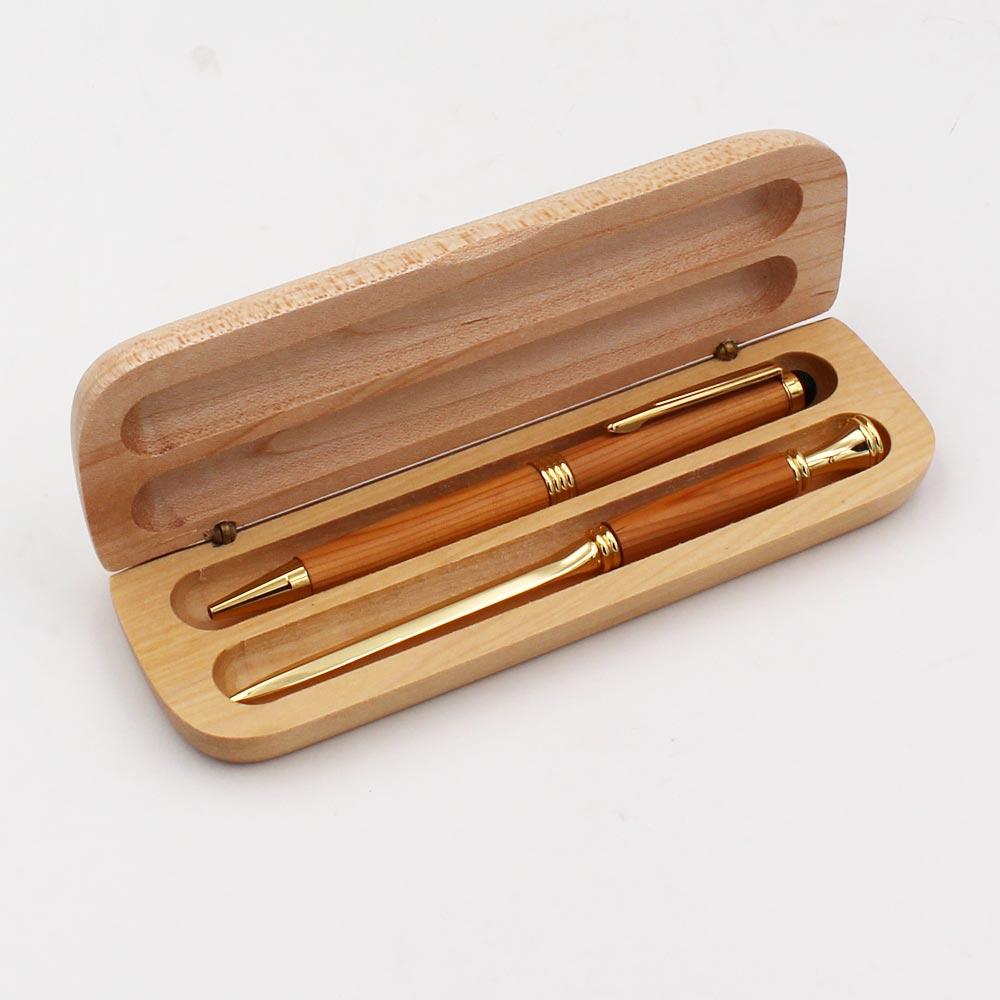 Yew Wooden Pen & Letter Opener Gift Set