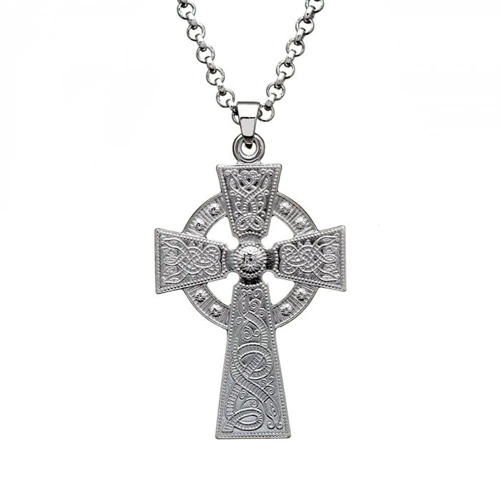 Celtic Warrior Silver Cross Necklace