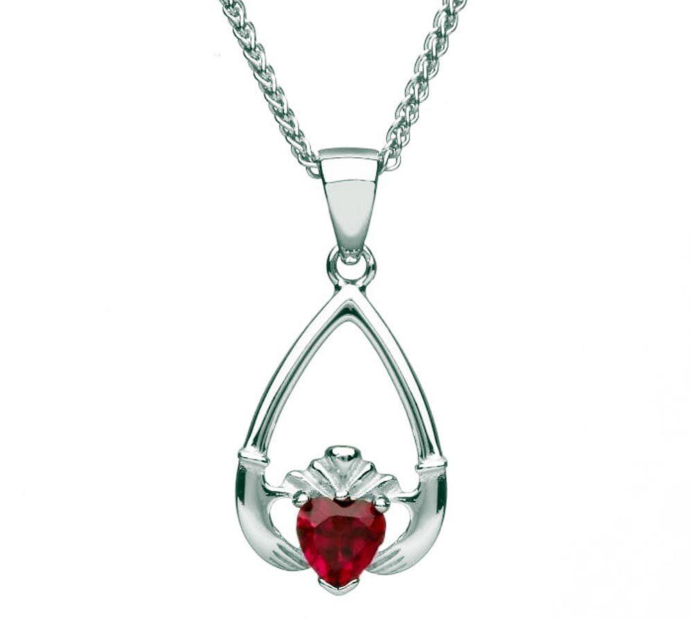 Claddagh Birthstone Necklace (all months)