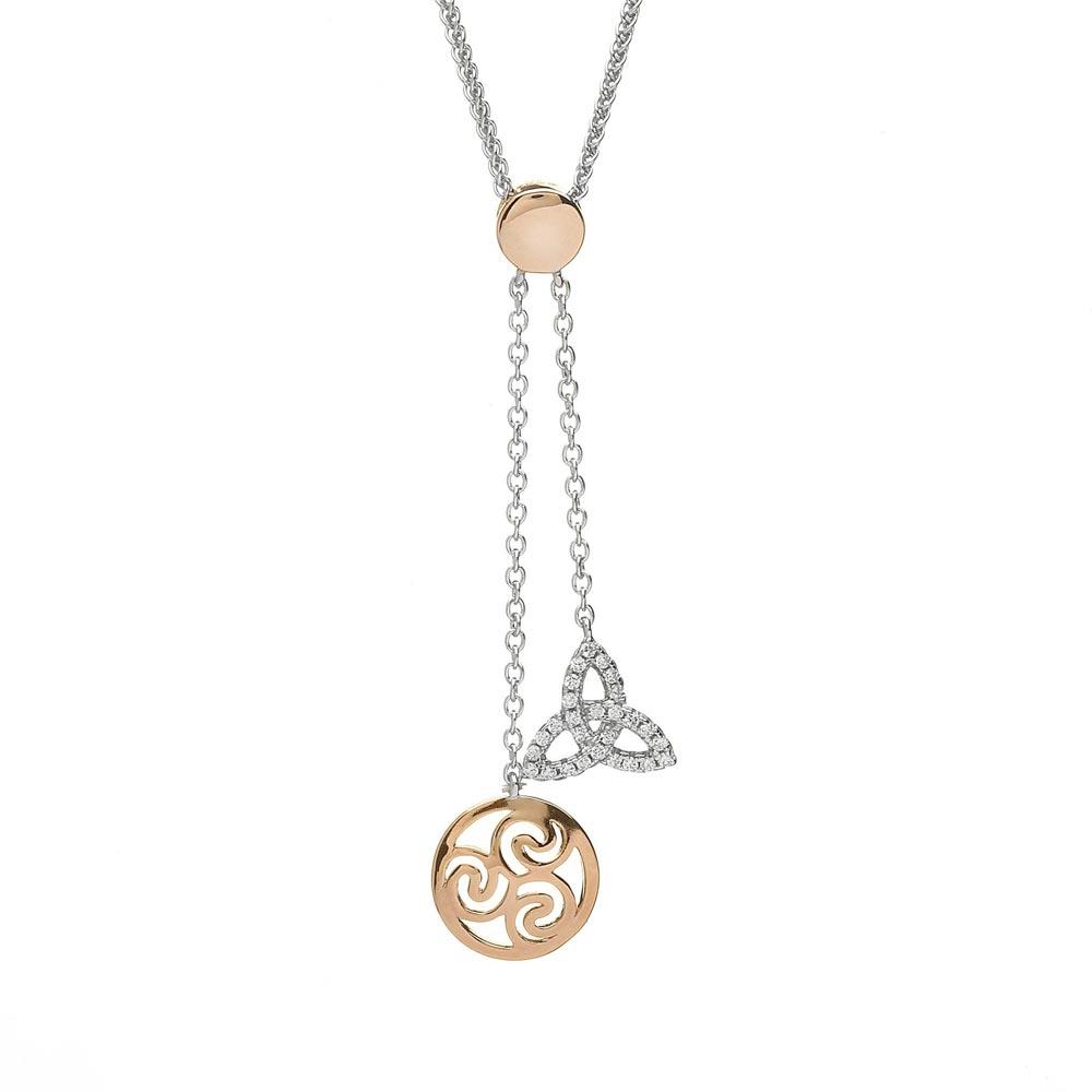 Trinity Knot and Triple Spiral Necklace