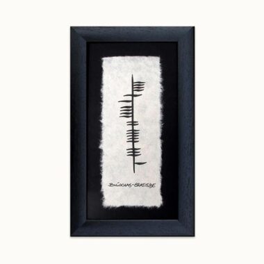 Buíochas-Gratitude Ogham small frame, uniquely Irish gift made in Ireland