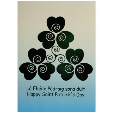 st patricks day greeting card with irish and english text