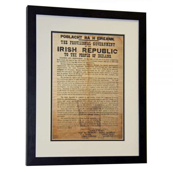 Framed 1916 Proclamation, made in Ireland