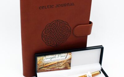 Celtic Journal and Yew Wood Pen Gift Set made in Ireland