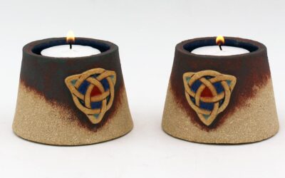 Celtic Tealight Candle Holders with a Celtic Trinity Knot design, made in Ireland, Co Tyrone