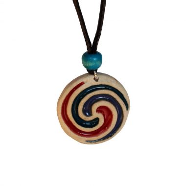 Ceramic Celtic Spiral pendant, handmade in Ireland
