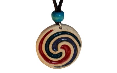 Ceramic Celtic Spiral pendant, handmade in Ireland